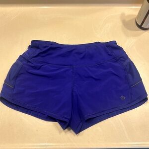 Athleta Shorts, high rise, size xxs, color indigo, 4 inch inseam